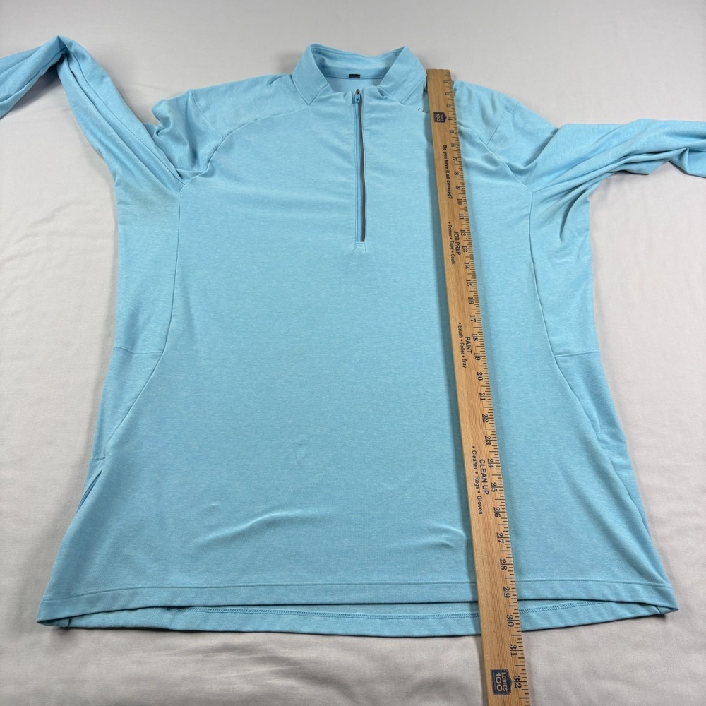 Lululemon Shirt Mens XL Blue Surge Warm 1/2 Zip Pullover Stretch Athleisure - Picture 5 of 9
